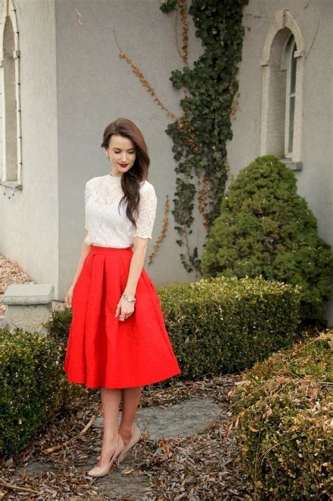 Red Skirt Christmas Outfit Casual Wear Outfit Ideas For Valentines