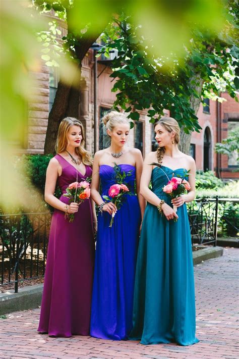 jewel toned mismatched bridesmaid dresses | Wedding bridesmaid dresses