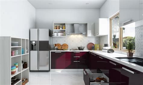This layout provides ample storage space that makes it popular with modern homeowners. Buy Harmony L-Shaped Modular Kitchen online in India ...