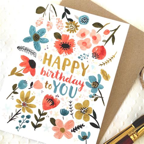 Lilies symbolize rebirth and come in many colors, making them ideal birthday flowers. Pretty birthday card happy birthday card watercolor flower ...