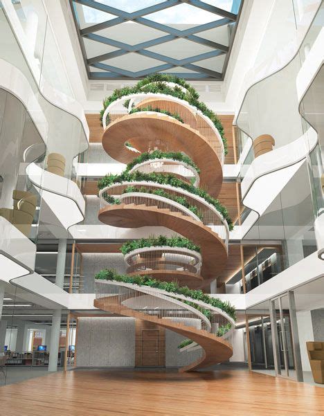 Living Staircase Spiral Stairs Wrapped In Organic Greenery Spiral