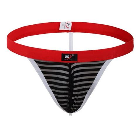 Sexy Gay Men Thongs Low Waist Sexy Men S Underwear Smooth Breathable Thong Gay Mens Sexy Striped