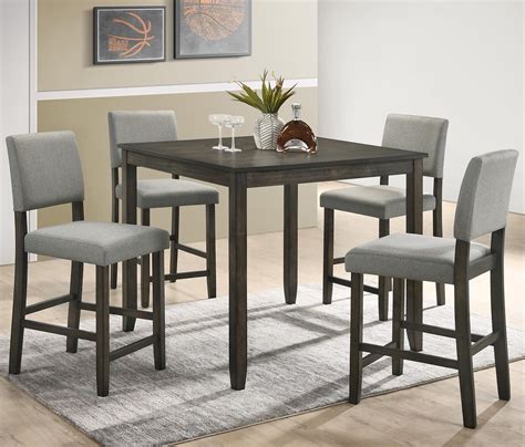 Counter Height Dining Table Sets Cm3324bk Pt 5pc 5 Pc Sania Black