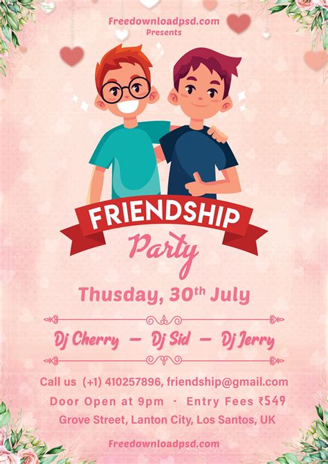 Friendship Day Party Flyer Free PSD | FreedownloadPSD.com
