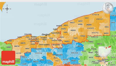 Political Shades 3d Map Of Zip Codes Starting With 440