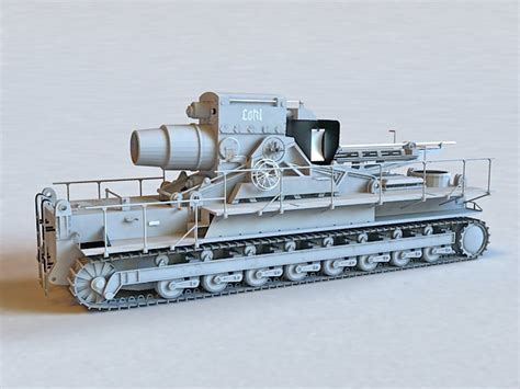 Karl Gerat 041 Siege Artillery 3d Model 3ds Max Files Free Download