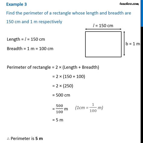 Example 3 Find The Perimeter Of A Rectangle Whose Length And Breadth