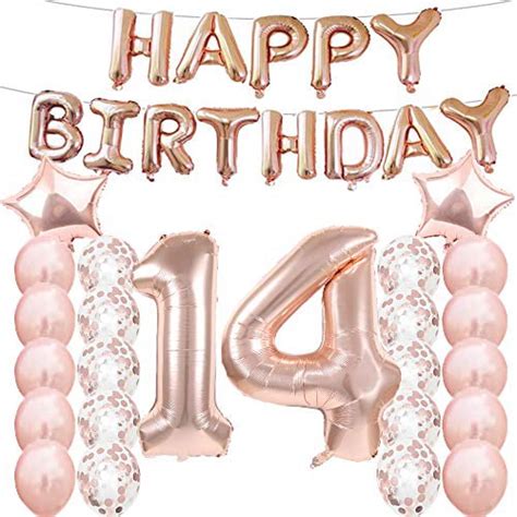 14th Birthday Decorations Party Supplies14th Birthday Balloons Rose Goldnumber 14 Mylar