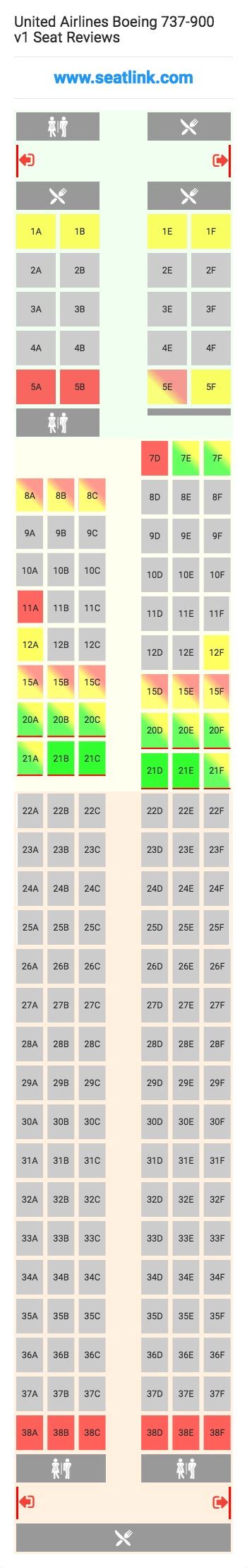 United Airlines Boeing 737 900 V1 Seating Chart Updated April 2024