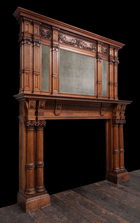 Large Wooden Mantel W117 19th Century Antique Fireplaces