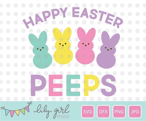 Happy Easter Peeps Svg Kids Easter Svg Cutting File For Etsy
