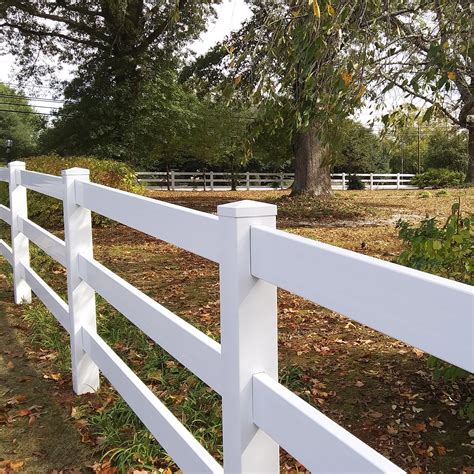 Durables 3 Rail Vinyl Ranch Rail Horse Fence With 8 Posts White