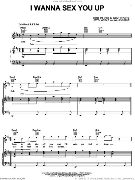 I Wanna Sex You Up Sheet Music For Voice Piano Or Guitar Pdf