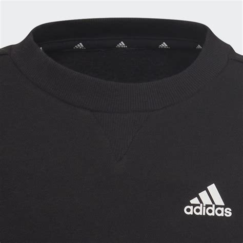 Adidas Essentials Stripes Crewneck Sweatshirt Black Adidas Uk
