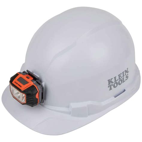 hard hat non vented cap style with headlamp white hi line inc