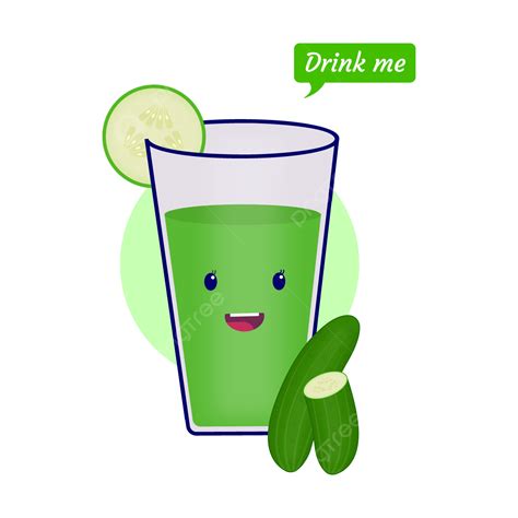 Drink Me With Cucumber Juice Vector Illustration Cucumber Cucumber