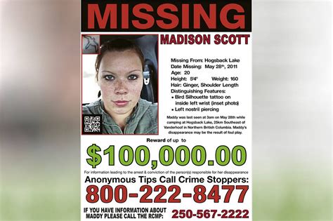 Bc Maddy Scott Missing Found Dead Body Discovered