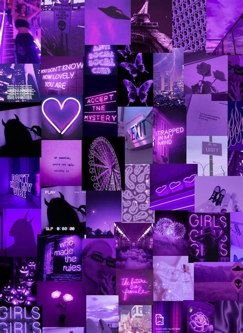 Neon Purple Aesthetic Collage Kit X And X Inches Pack Of Etsy