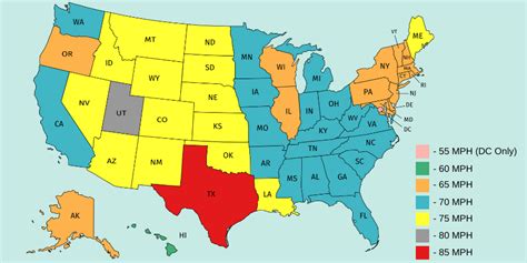 Speed Limits By State Map