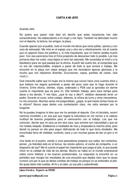 Carta A Mi Jefe Ocio