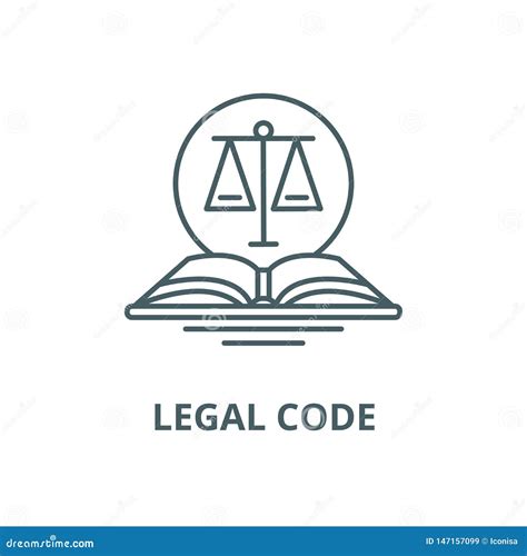 Legal Code Vector Line Icon Linear Concept Outline Sign Symbol Stock