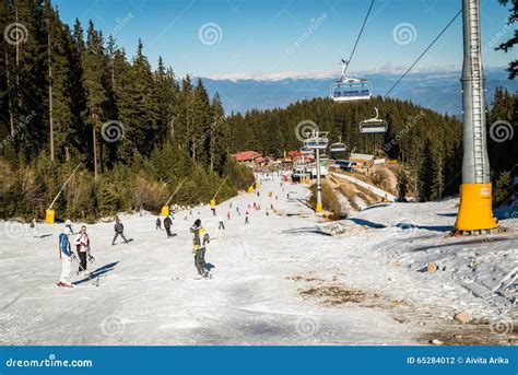 Winter Scene In Bansko Ski Resort Editorial Photography Image Of Instructor Sporting
