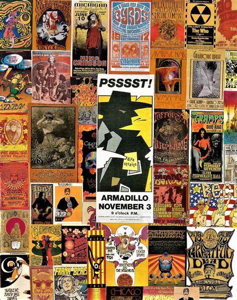 Classic Rock Poster Collage In Shades Of Yellow Collage 20 Painting By