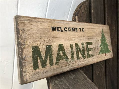 Welcome To Maine Sign Etsy In 2021 Antique Signs Wood Antique