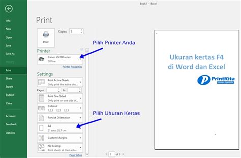 .setting printer ukuran kertas f4,cara mengatur setelan printer,cara mengatur ukuran kertas,cara mudah menambah kertas folio pada printer. Cara Setting Ukuran Kertas F4 Folio di Ms Word dan Excel | Blog PrintKita
