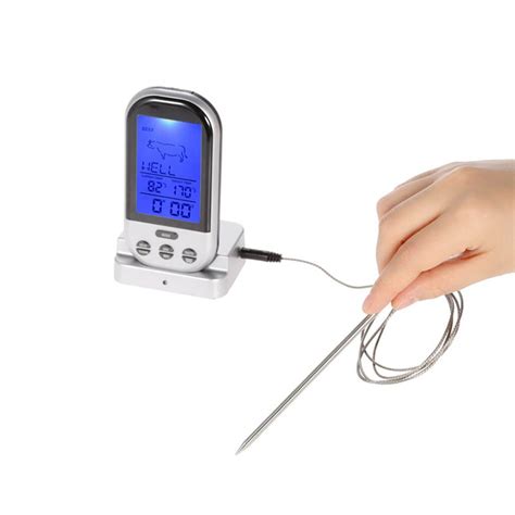 Lcd Wireless Food Cooking Thermometer Barbecue Bbq Timer Digital Probe