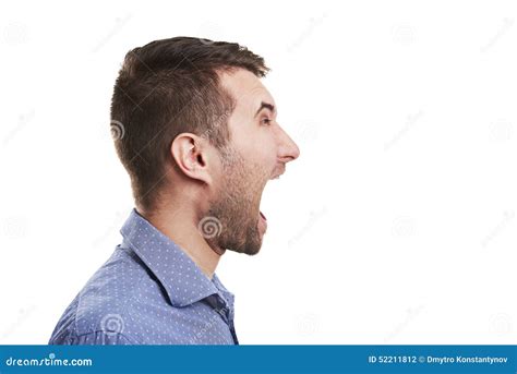 Young Man With Open Mouth Stock Photo Image Of Wrath 52211812