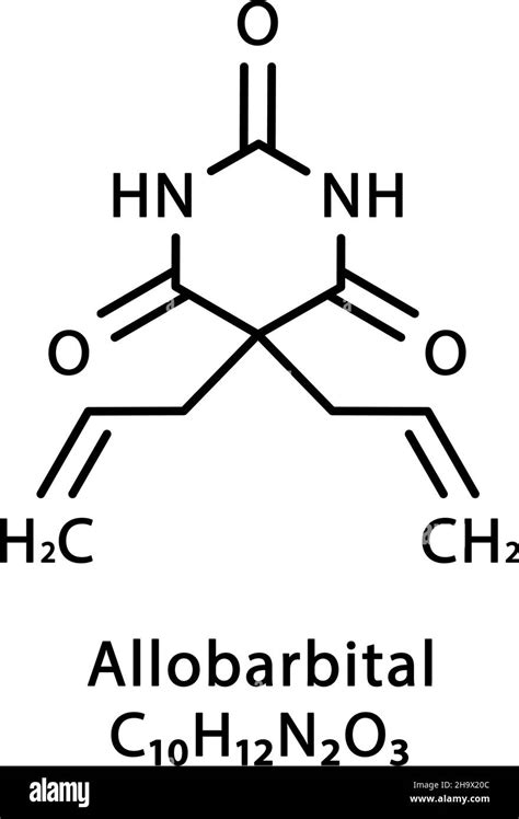 Allobarbital Molecular Structure Allobarbitone Skeletal Chemical