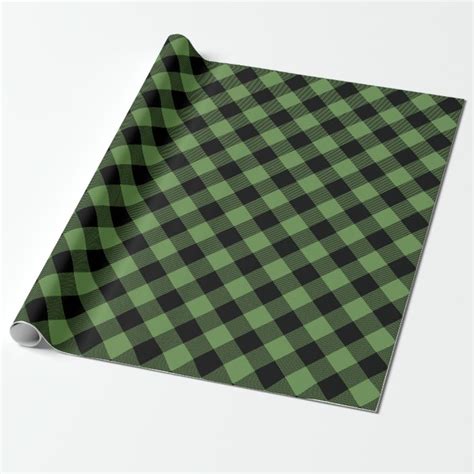 Green Black Plaid Buffalo Checks Pattern Wrapping Paper Nz