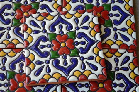 6 Mexican Talavera Tiles Handmade Hand Painted 4 X Etsy In 2021