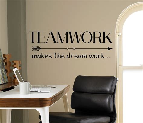 Teamwork Makes The Dream Work Wall Vinyl Decal Sticker Motivation Quote Art Interior 14nwg Etsy