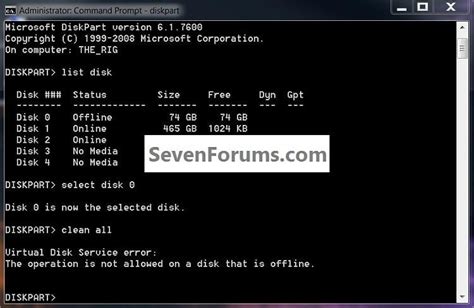 Disk Clean And Clean All With Diskpart Command Tutorials