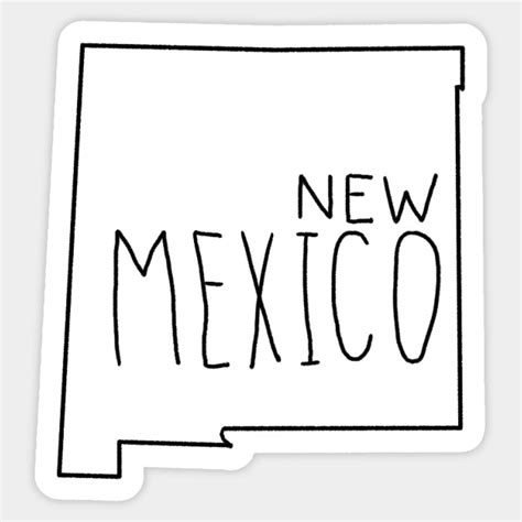 New Mexico Nm State Maps Black Outline Map Isolated O