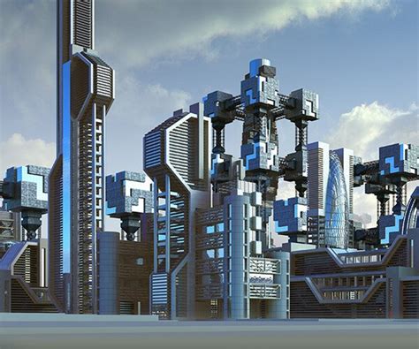 Artstation Futuristic City Pack 7 Industrial Skyline Artworks