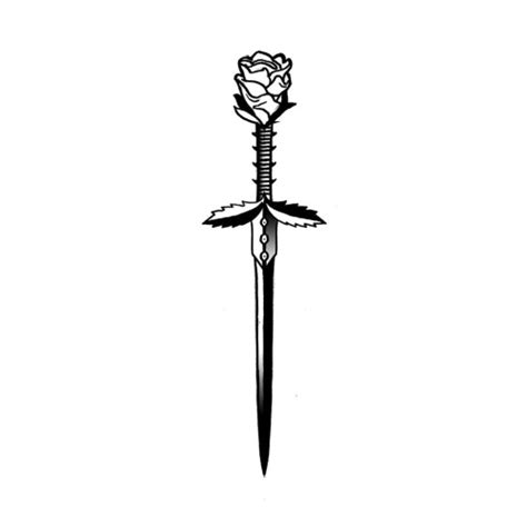 This rose looks kinda old and probably even dead. rose and dagger tattoo | Tumblr