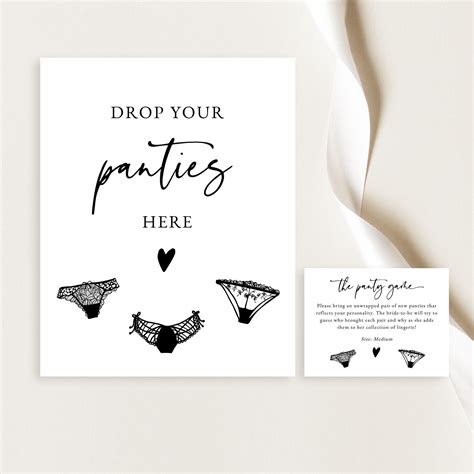 Drop Your Panties Here Sign And Card The Panty Game Lingerie Etsy
