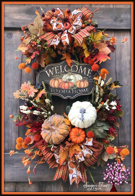 fall wreath fall decor autumn wreath front door wreath etsy harvest wreath fall wreath