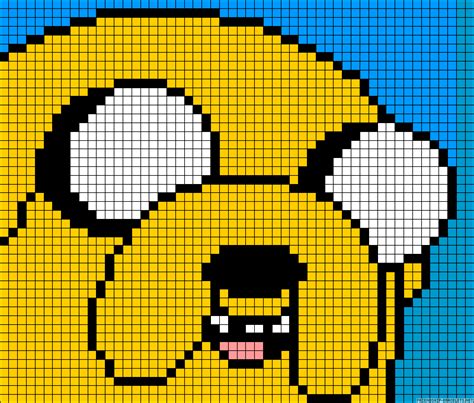 Jake Adventure Time Perler Bead Pattern Graph Crochet Pixel Art Grid