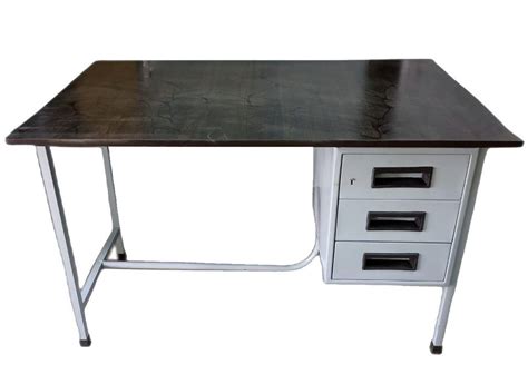 Teak Wood Rectangular Mild Steel Office Table With Storage At Rs 3900
