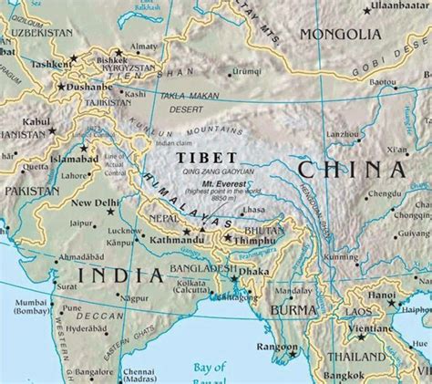 Himalayas Map Himalayas Map Tibet Himalayas