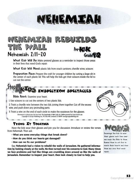 Nehemiah Worksheets For Kids