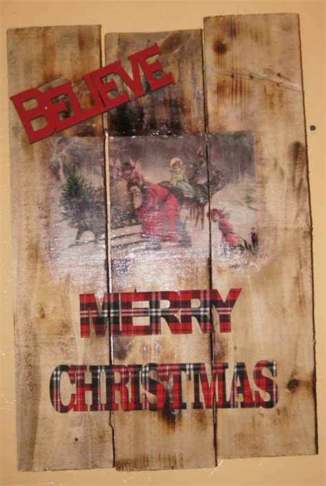 Christmas Wall Art With Pallet 1001 Pallets
