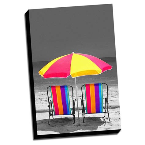 Two Beach Chairs Color Splash Wall Art 15708899