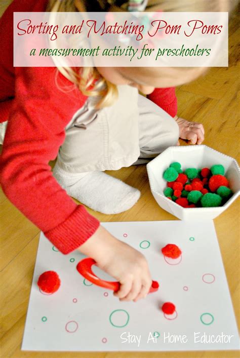 Sorting And Matching Pom Poms A Preschool Measurement