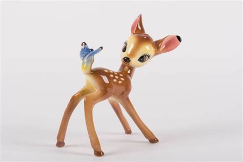 Bambi With Butterfly Ceramic Figurine By Shaw Pottery Id Shaw00004