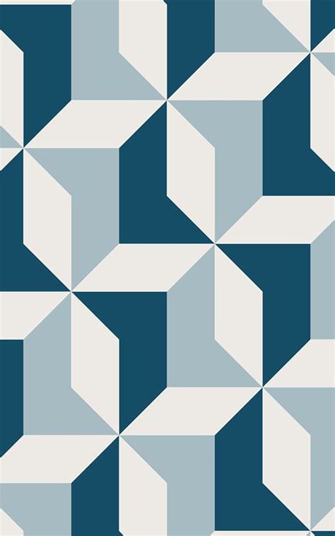 Blue Abstract Geometric Wallpaper Mural Hovia Uk Blue Geometric